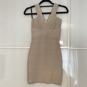 Champagne bandage mini dress